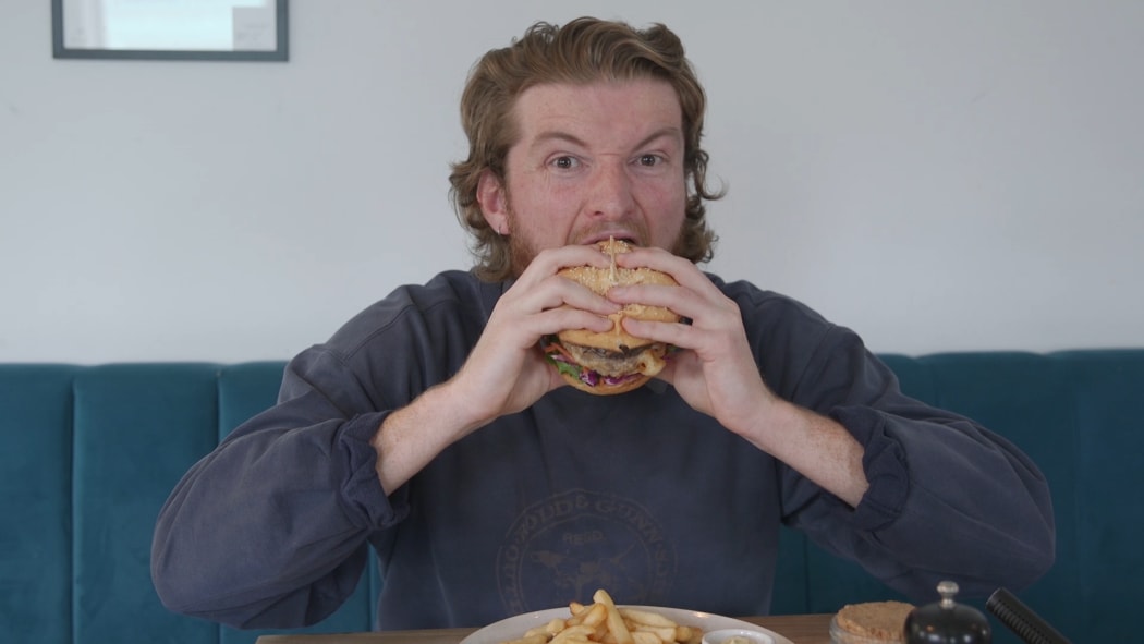 Reporter Harry Lock gets an advance tasting of a burger from the Botanist.