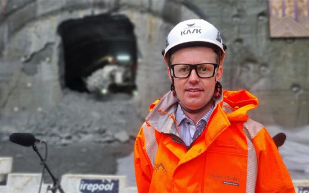 NZTA project manager Caleb Perry at Mt Messenger bypass tunnel.