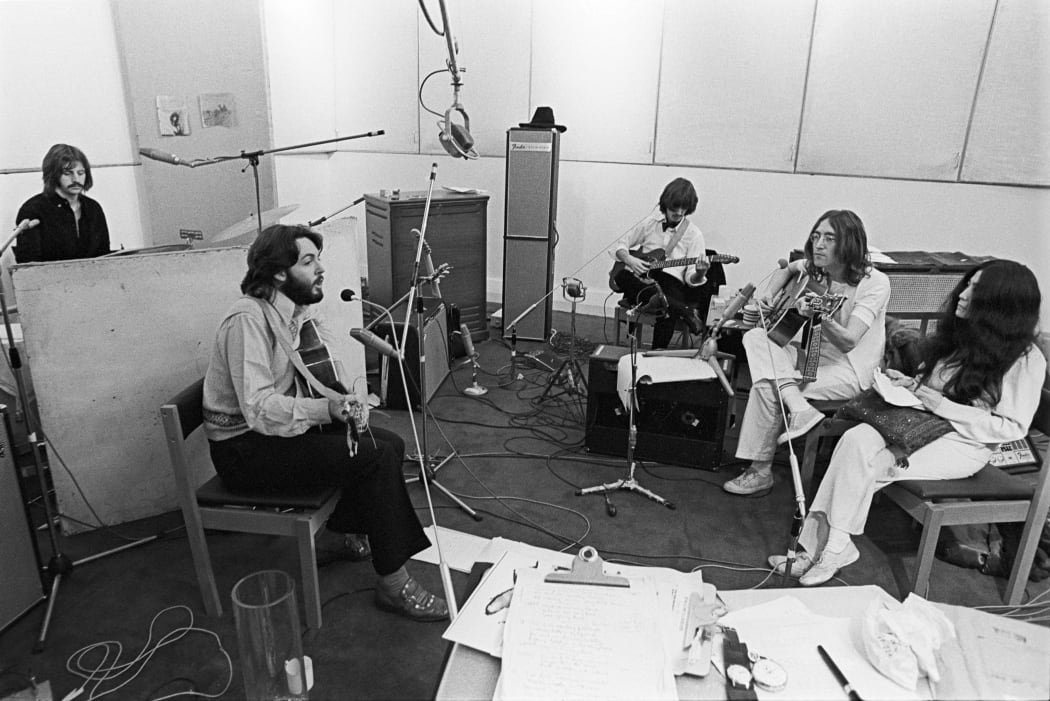The Beatles at Apple Studios 24 January 1969 Credit Ethan A. Russell