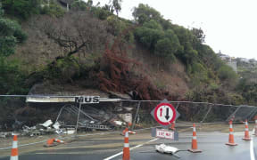 The bad weather caused slips in Lyttelton.