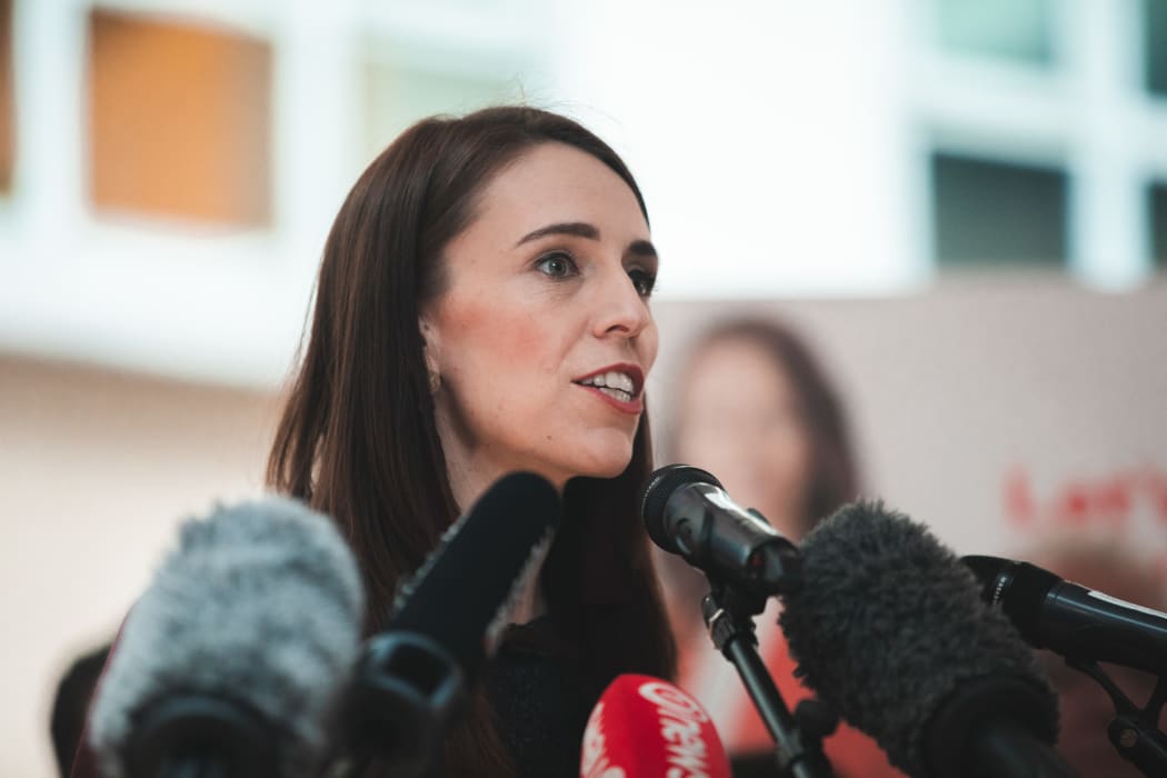 Jacinda Ardern. Labour members were in Lower Hutt today to visit Abstract Designs in Petone, do a walkabout in Queesngate Mall, and then went to a rally at in Wellington at Victoria University. 13 Oct 2020.