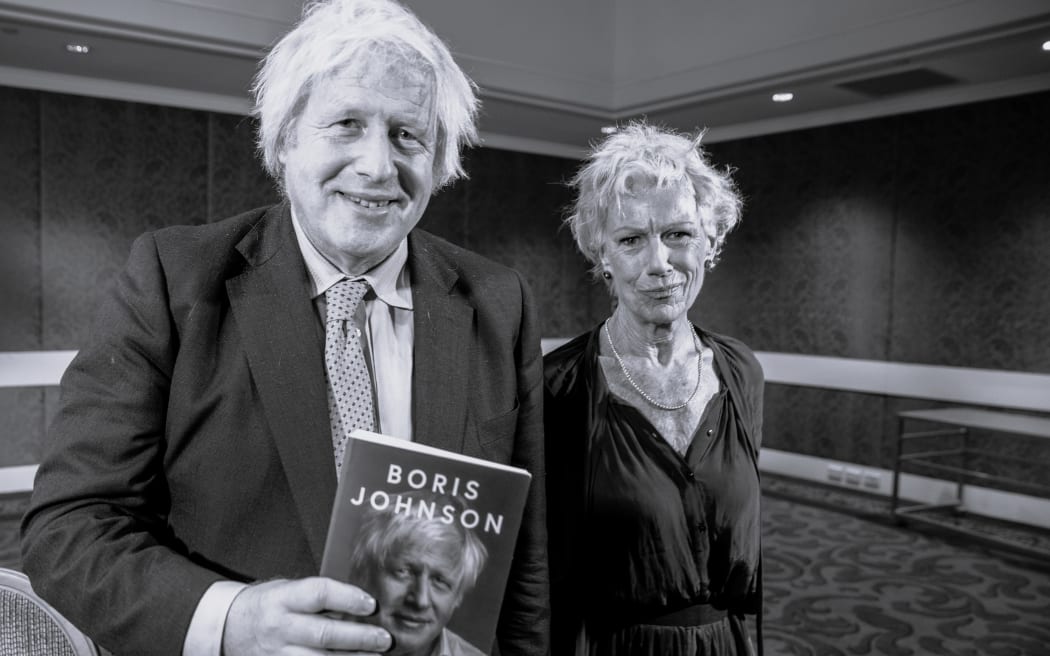 Former British Prime Minister Boris Johnson with Kim Hill