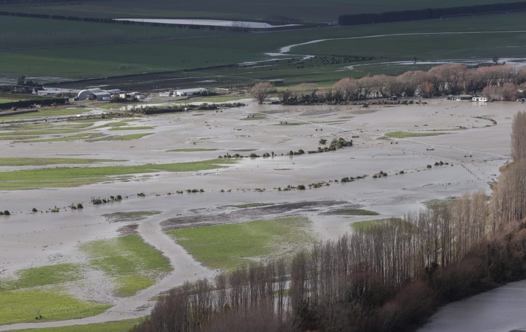 Flood affected areas around Ashburton.