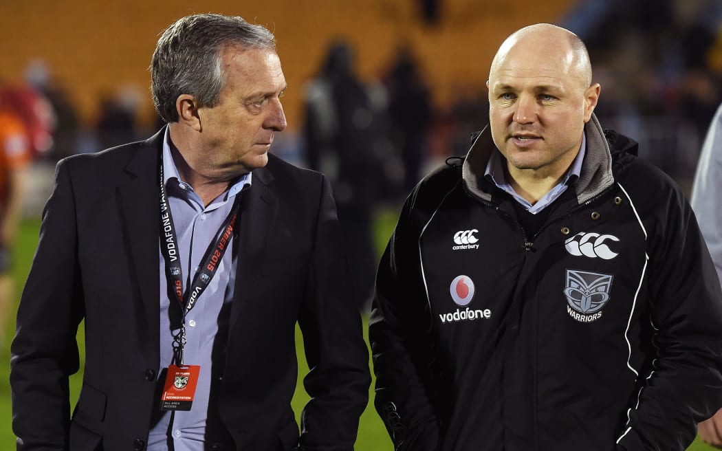 Warriors boss Jim Doyle (L) with coach Andrew McFadden