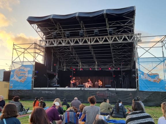 Members of the No.3 Mt Roskill Theatre group performing for local community in November 2022