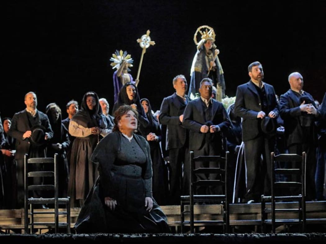 A scene from Cavalleria Rusticana at the Met