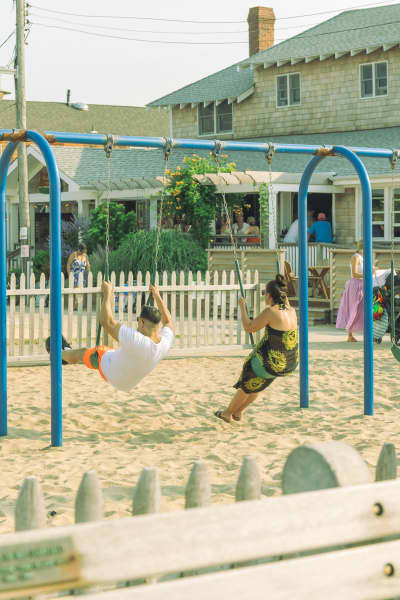 Adults at the playground.
