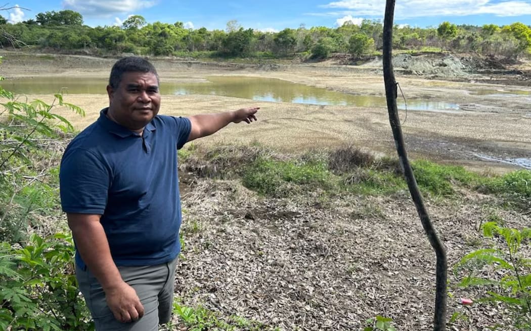 Yap's main reservoir with Mayor Jeff Adalbai.