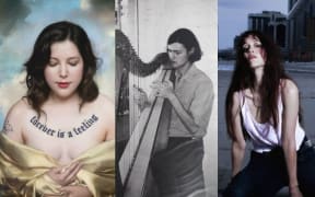 (Left to right) Lucy Dacus,  László Reynolds and Marie Davidson