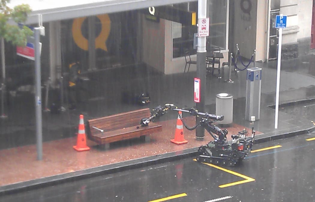 A robot was used to check the item before it was detonated.
