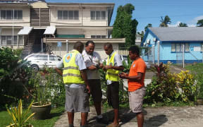 FRCS Disaster team testing Satellite phones for response teams that will be deployed to the islands affected by TC Gita.