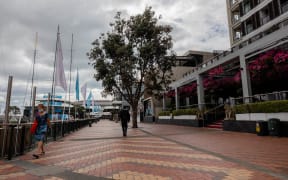 Auckland's deserted viaduct area during the Covid-19 alert level four lockdown.