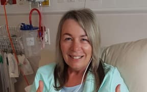 Vicki Walsh prepares for surgery in December 2019.