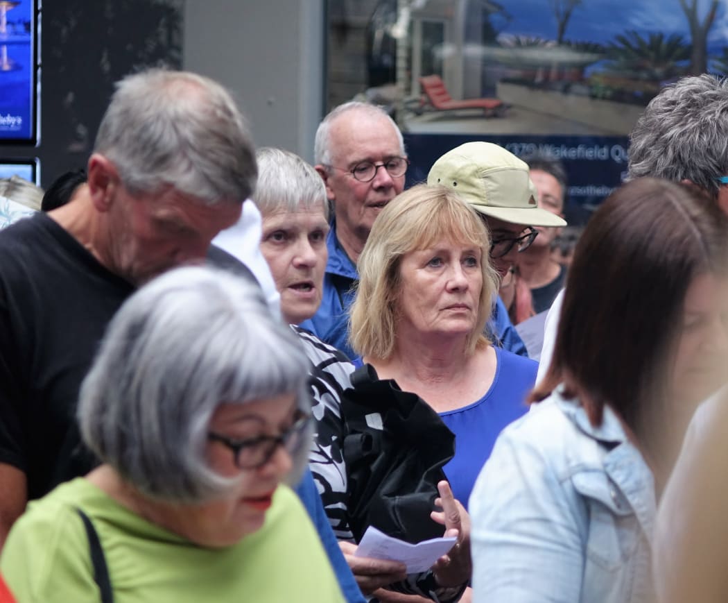 Participants in the vigil for Grace Millane, Nelson, 12 December 2018