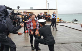 Jacob Biddle proposed to his partner Takimoana Hawea - and she said yes.