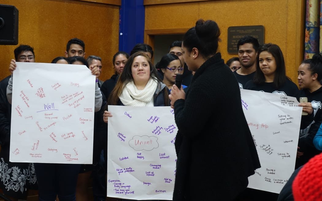 Pacific youth presenting their views at the fono in Porirua