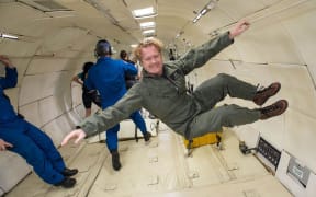 Bryan Caldwell experiencing weightlessness