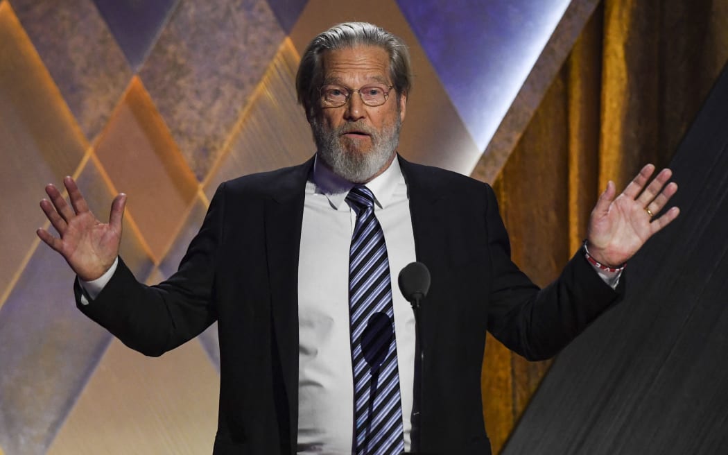 US actor Jeff Bridges speaks during the Academy of Motion Picture Arts and Sciences' 13th Annual Governors Awards at the Fairmont Century Plaza in Los Angeles on November 19, 2022. (Photo by VALERIE MACON / AFP)