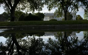 The White House is seen from the North Lawn.