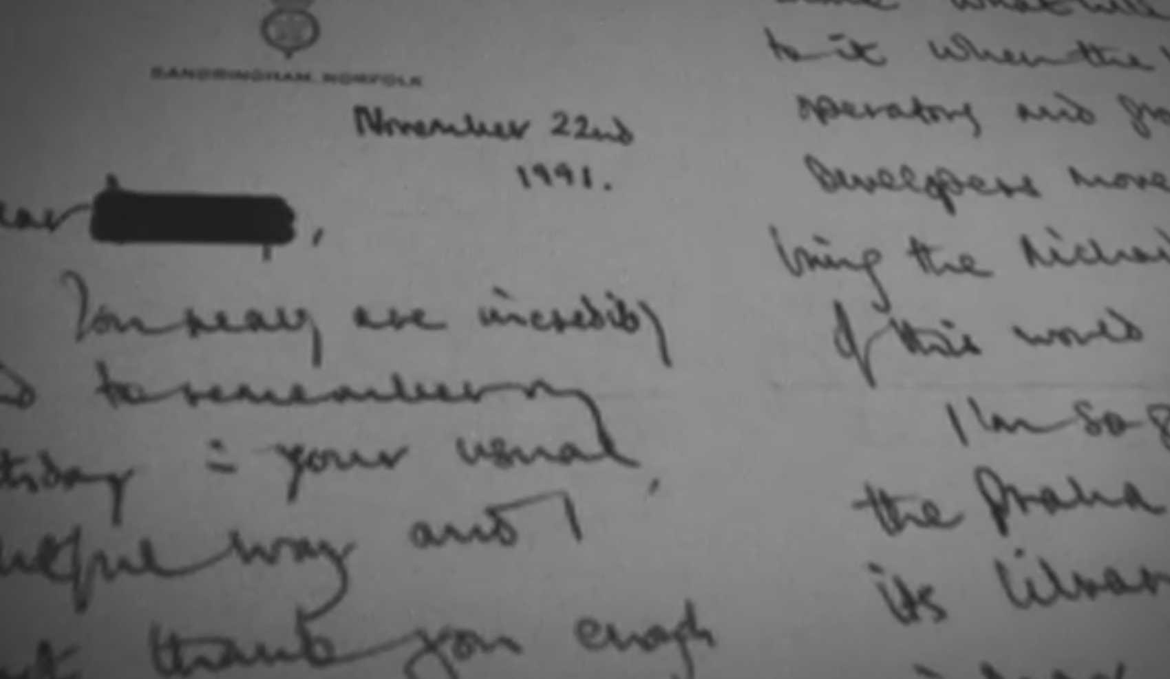 The so-called 'black spider' writing of Prince Charles.