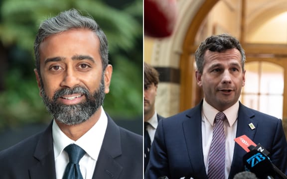 Air New Zealand CEO Nikhil Ravishankar (left) says the airline was dealt 'tough cards' as Deputy Prime Minister David Seymour calls on the government to sell its stakes in the airline.