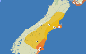 Weather warnings for the South Island as of 11.30am.