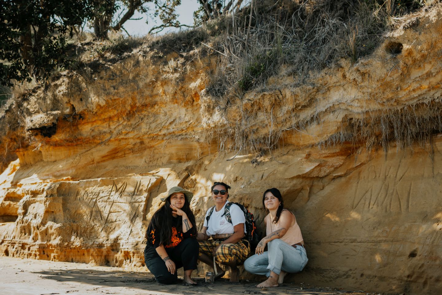 Kahu, Sarah and Lanae at Te Ahiaua