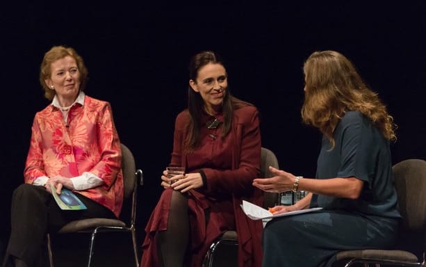 Former President of Ireland and human rights campaigner Mary Robinson in conversation with Jacinda Ardern and Kathryn Ryan