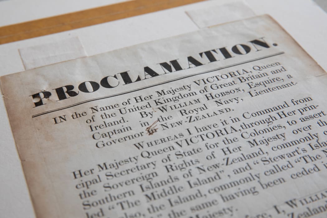 Private collector Spencer Scoular recently outbid a number of the country's libraries for a prized copy of a corrected printing of a Treaty of Waitangi proclamation of sovereignty and handwritten letter, for 31-thousand dollars.