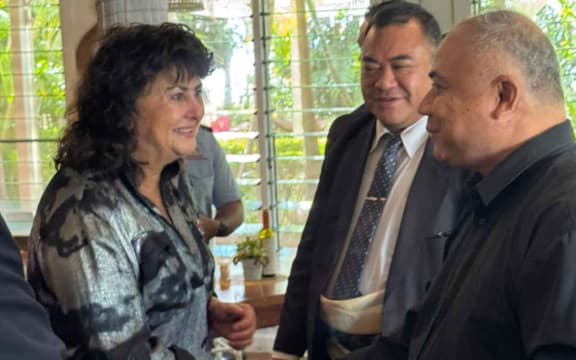 Casey Costello and Tonga Prime Minister Dr 'Aisake 'Eke (far right). Photo/NZ High Commission Tonga