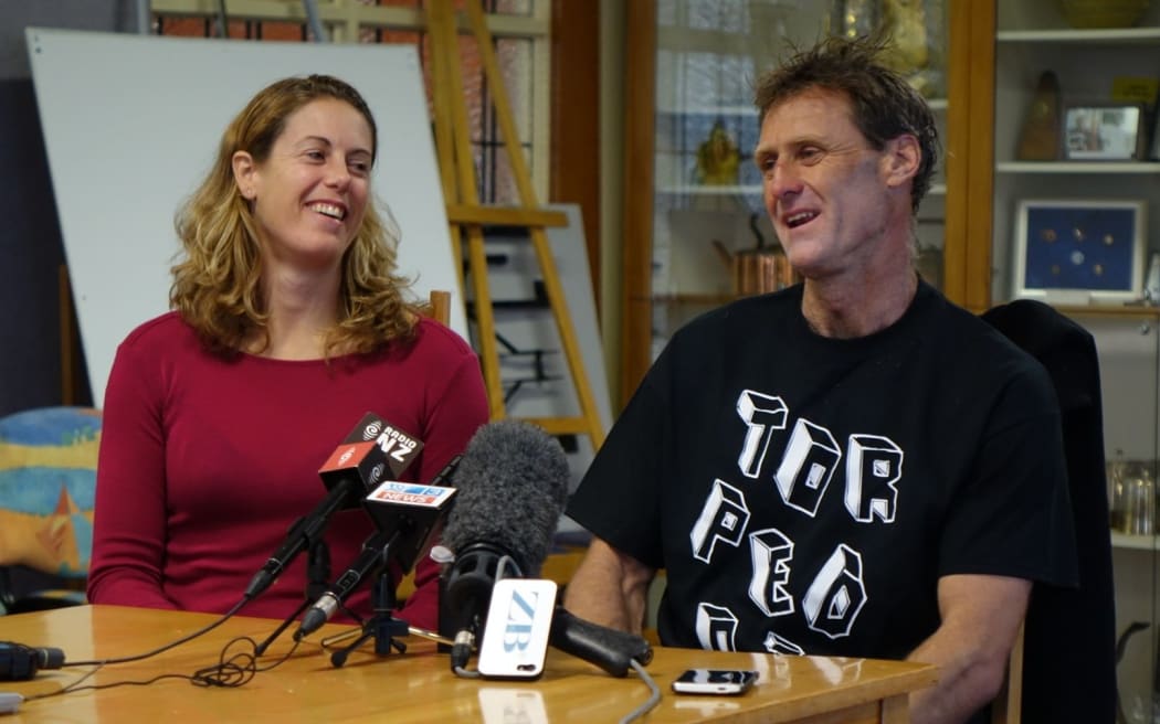 Scott Donaldson with wife Sarah on Friday.