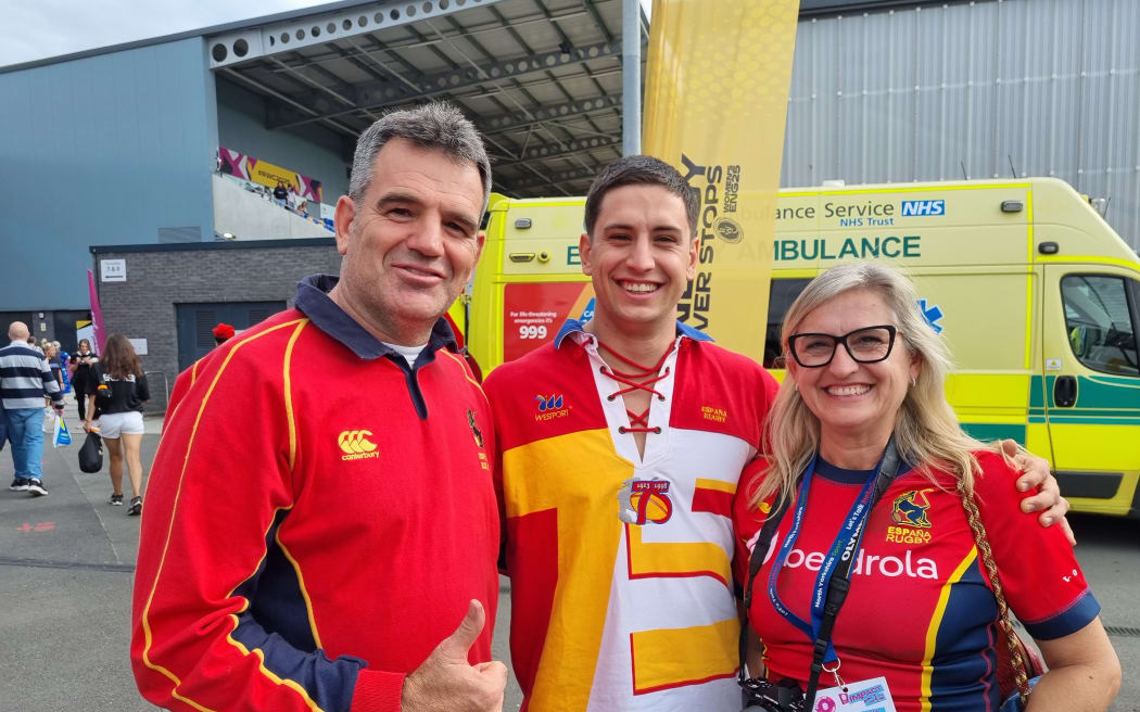 Spanish fans at the Women's Rugby World Cup.