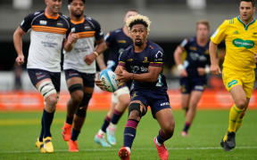 Folau Fakatava on attack against the Brumbies in round four of Super Rugby Pacific at Forsyth Barr Stadium in Dunedin.