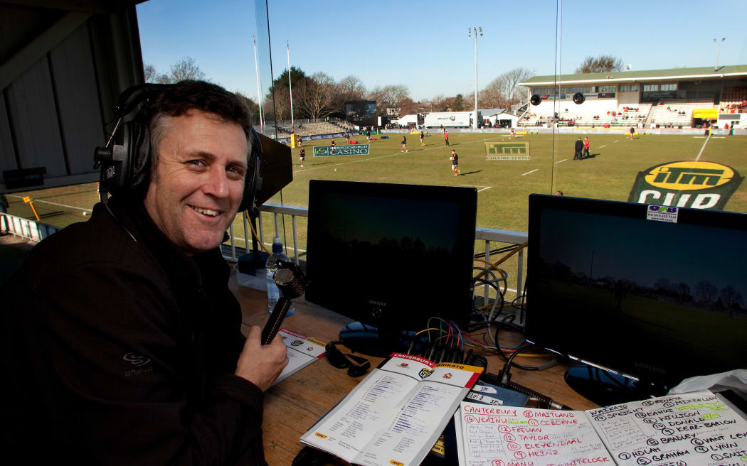 Sky commentator Tony Johnson. ITM Cup rugby union game, Canterbury v Waikato. Rugby Park, Christchurch, Wednesday 10 August 2011. Photo : Joseph Johnson/photosport.co.nz