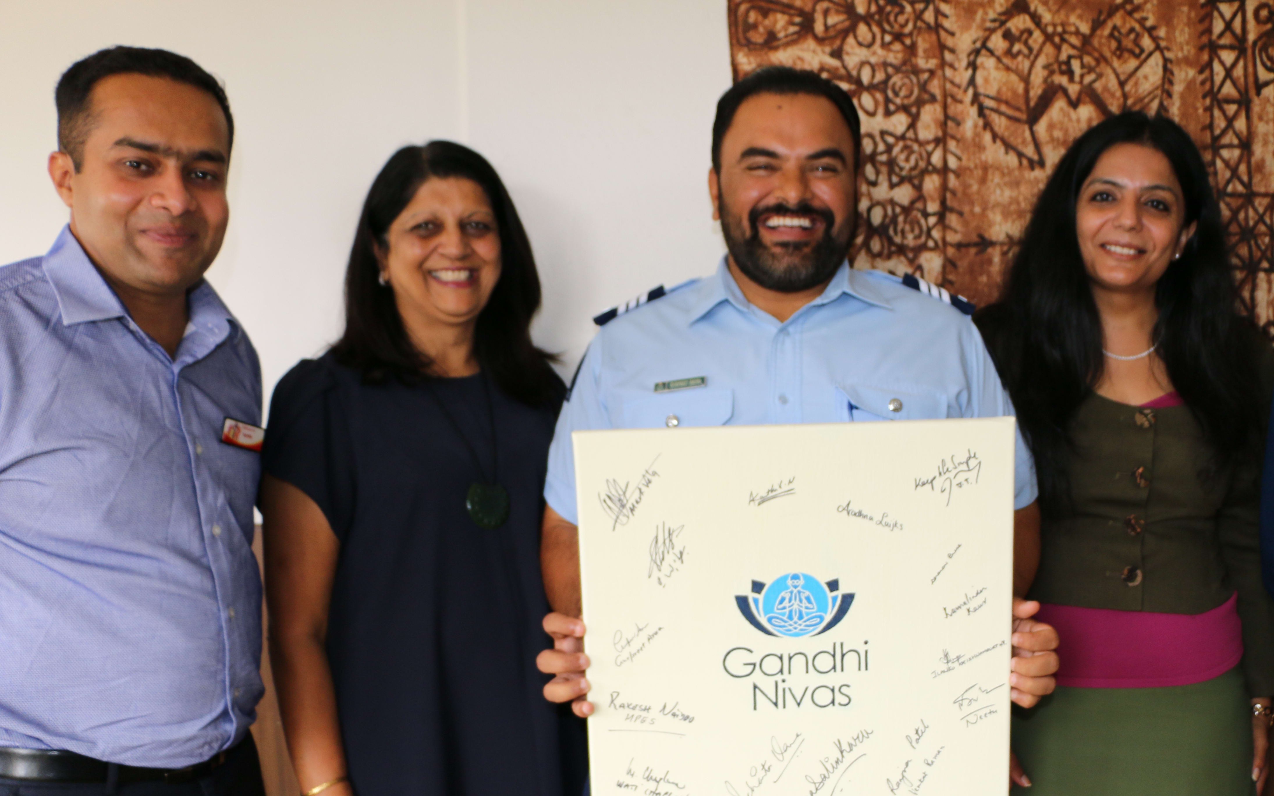 Gandhi Nivas team and Ranjna Patel (second left)