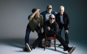 American alternative rock band The Pixies (clockwise left to right - Joey Santiago, David Lovering, Emma Richardson and Black Francis)