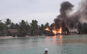 Aitutaki Lagoon Resort and Spa on fire