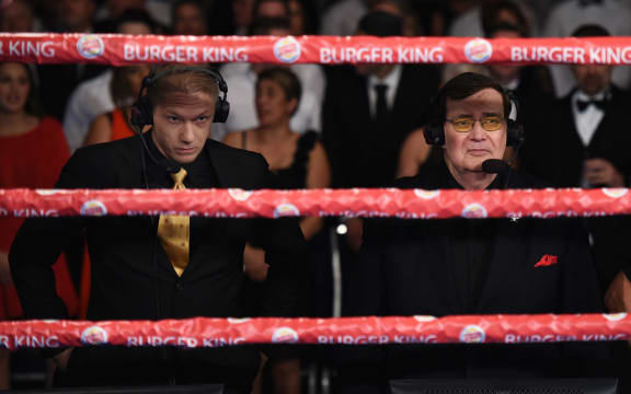 Boxing commentating duo Mike Angove and Colonel Bob Sheridan.