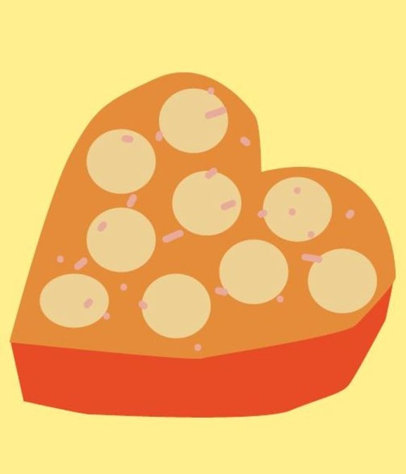 illustration of heart cake