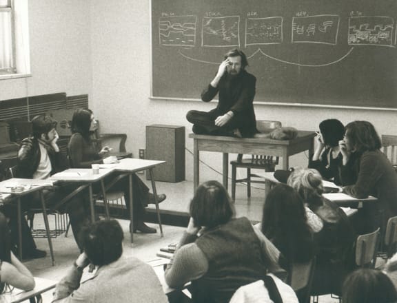 R Murray Schafer teaching a the University of Montreal in 1971