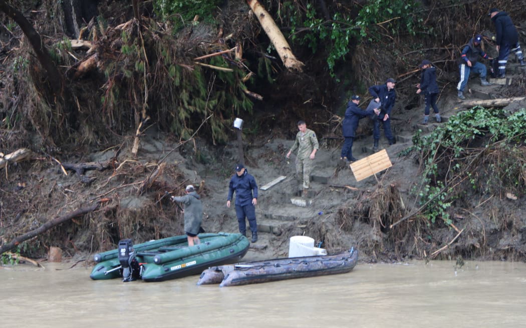 Rissington, North West of Napier, remains cut off, with supplies and people still being shuttled accross the Mangaone River by boat.