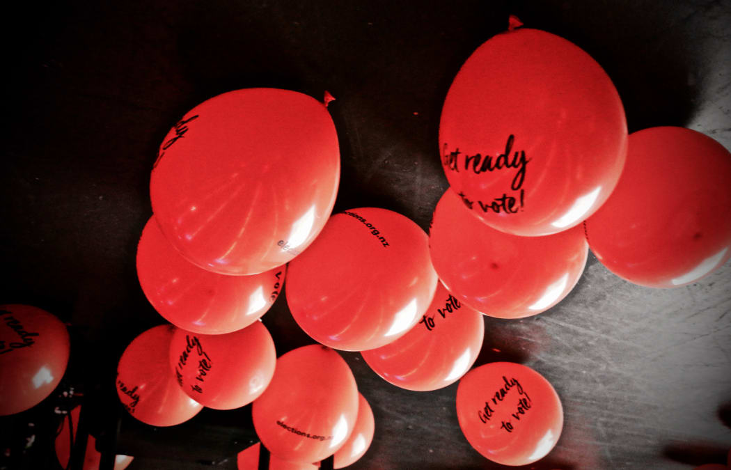"Get ready to vote" on balloons