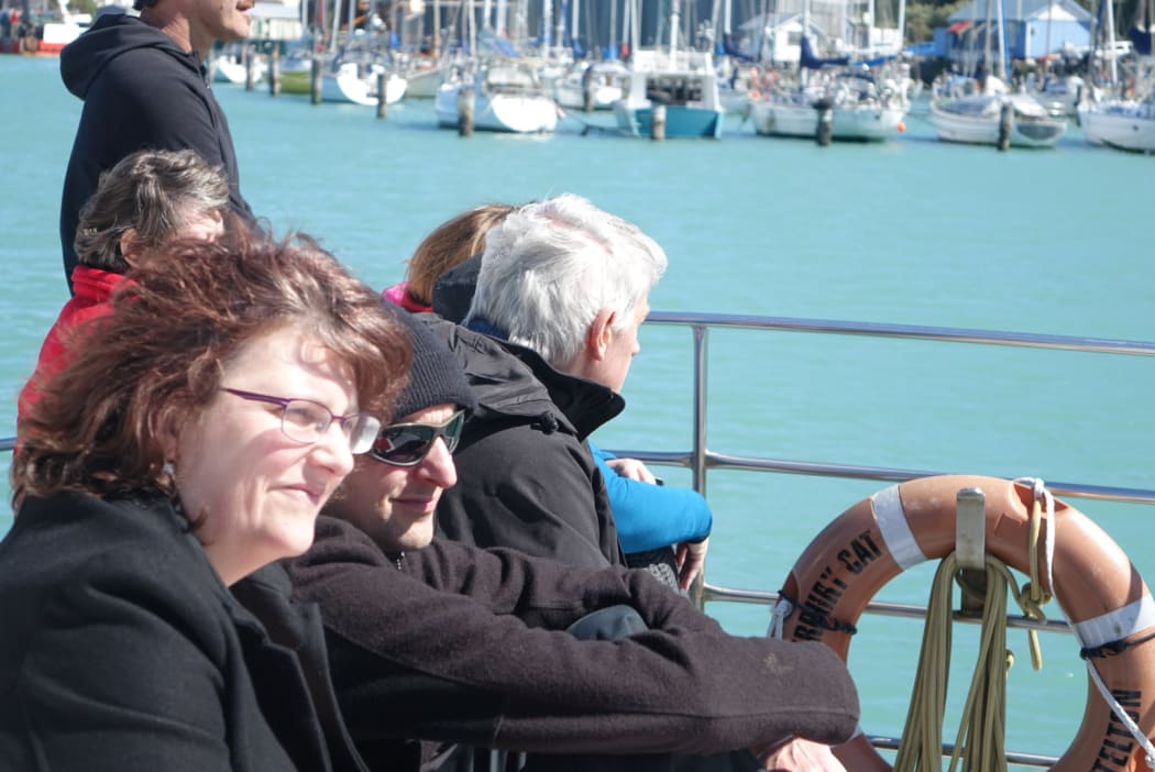 People on tour at Lyttelton Port.