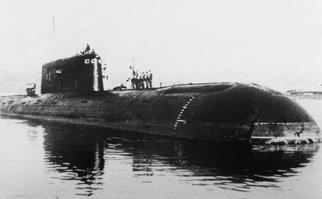 Undated picture taken in St. Petersburg showing the nuclear-powered submarine "Komsomolets" which sank in the Norvegian Sea 07 April 1989.