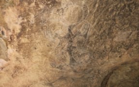 The Ōpihi Taniwha was drawn on the ceiling of a cave