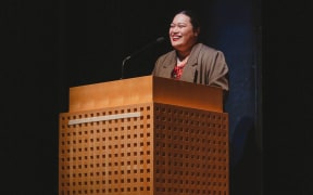 Tylah Farani-Watene speaking at the Japan Embassy, New York City for the Global Goals Week 2023.