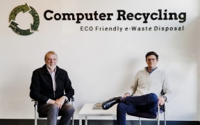 Computer Recycling's managing director, Patrick Moynahan, right, with his father Michael.