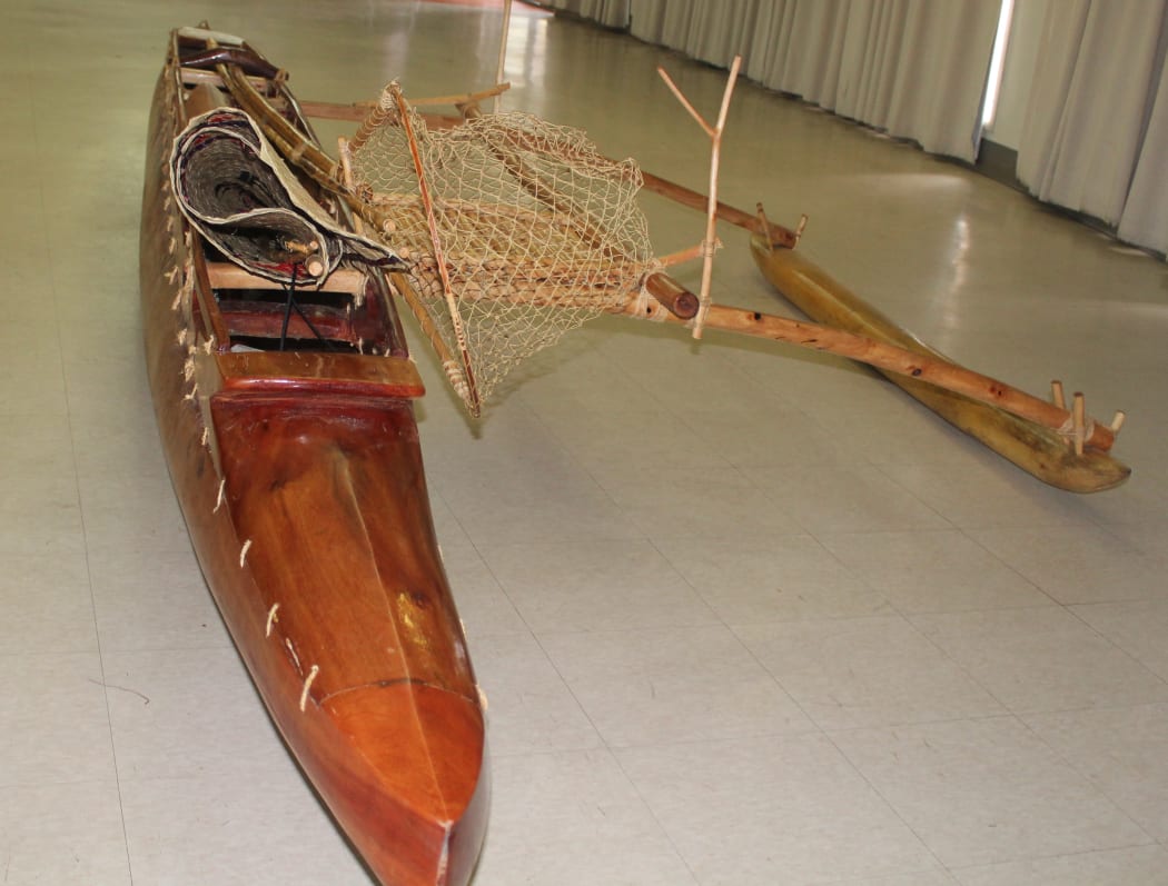 The canoe presented to Lolo Matalasi Moliga from Tuvalu.