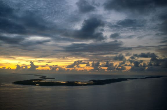 The island of Kiribati in the South Pacific (Photo by TIM GRAHAM / Robert Harding Heritage / robertharding via AFP)