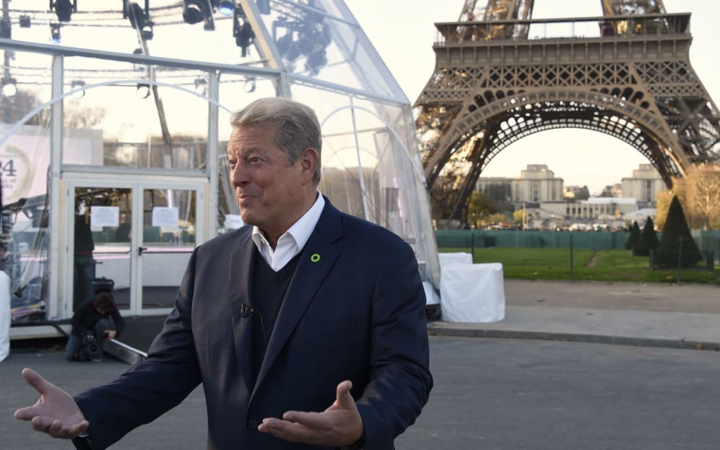 Nobel Peace Prize winner, and former US vice president, environmentalist Al Gore in Paris in preparation for Cop21
